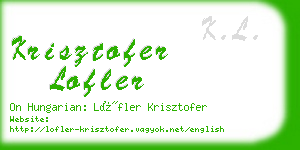 krisztofer lofler business card